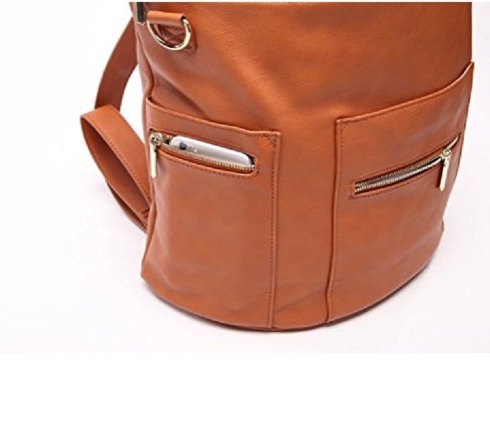 Trendy Leather Diaper Mummy Handbag Travel Maternal Nappy Bag