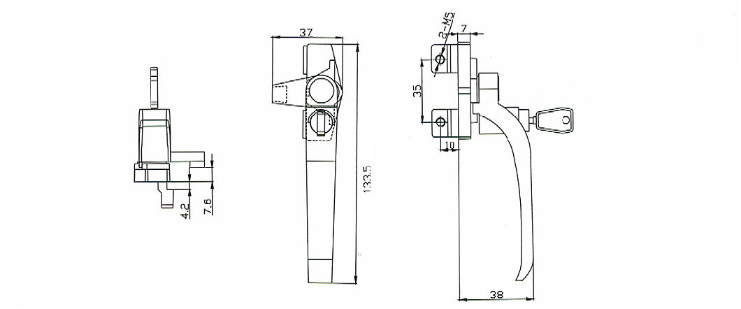 New Product High Quality Zinc Die Casting Powder Coating Paint Door Window Handle Lock