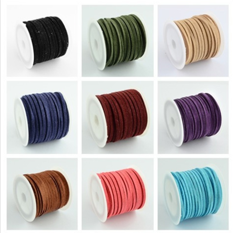 3mm Wide Faux Suede Lace Cord Colorful Faux Leather Cord for DIY Faux Leather Bracelet Jewelry