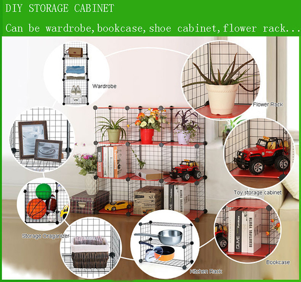 DIY 12 Cube Wire Shelf Simple Modular Metal Storage Rack