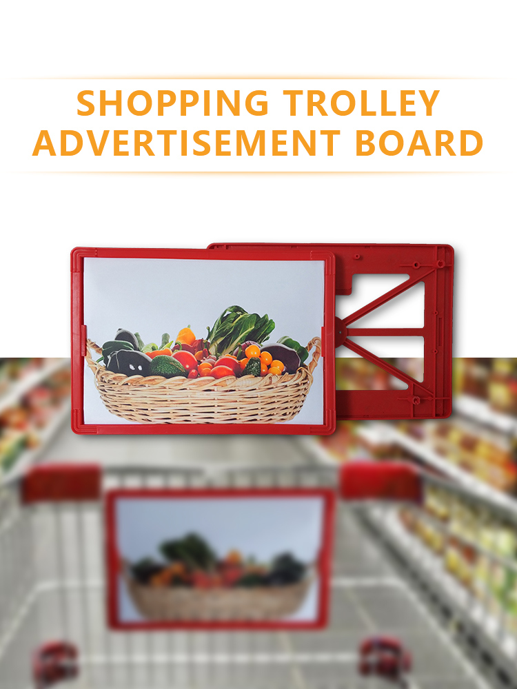 Shopping Trolley Cart Advertising Frame Board Handle Display