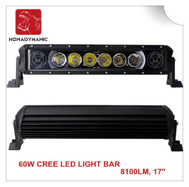 Wholesae 60W 6000k Single Row Spot LED off Road LED Light Bar for SUV 4X4 Trucks