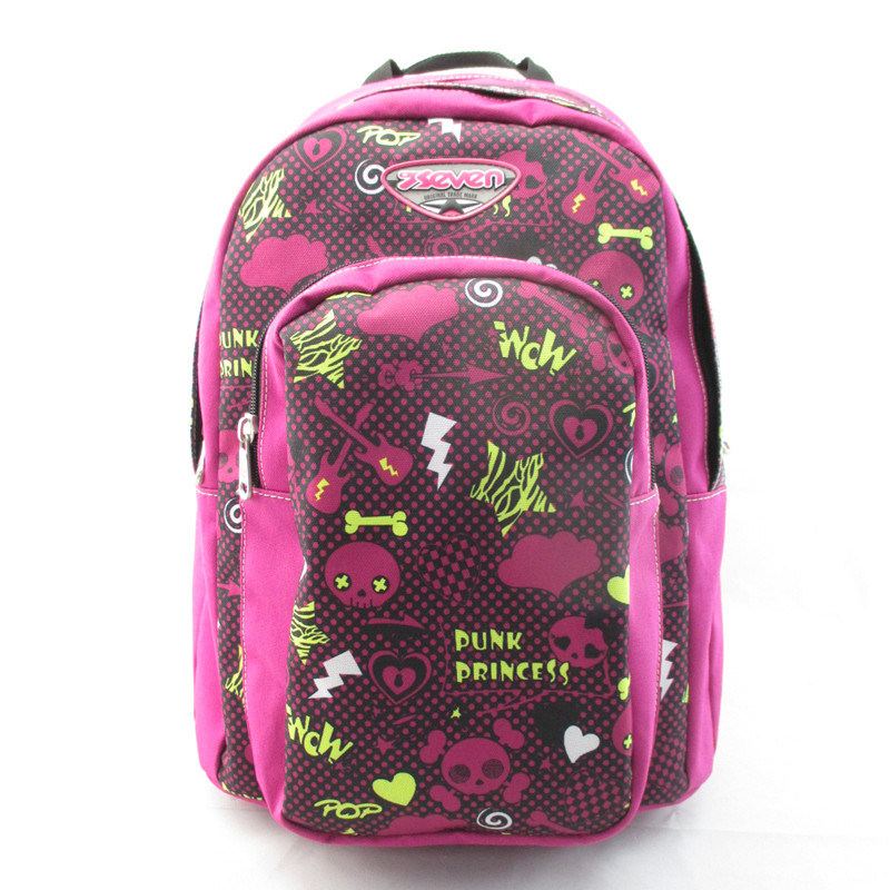 Star Print Rose Red Lady's Backpack