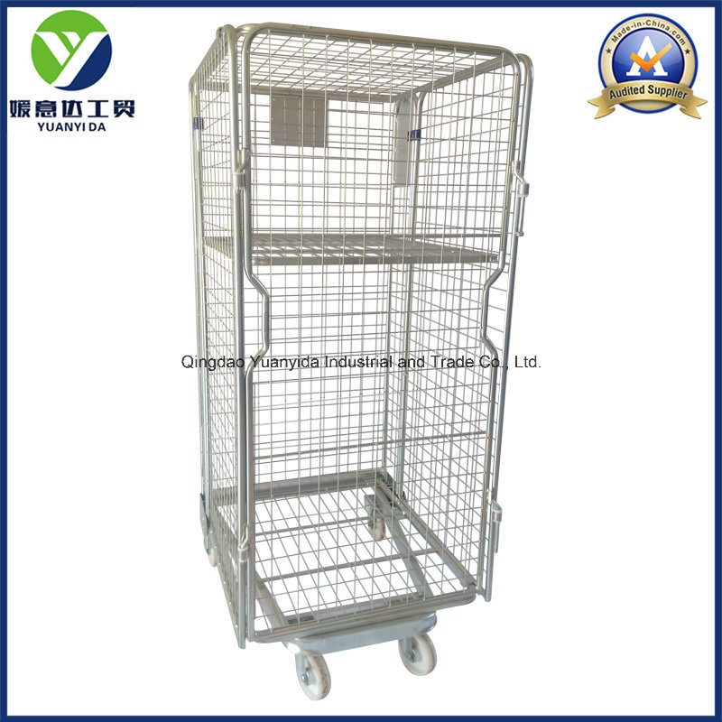 Foldable Zinc Plated Storage Laundry Roll Cart