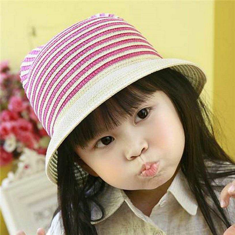 Cool Two Tone Toyo Paper Braid Children Summer Hat