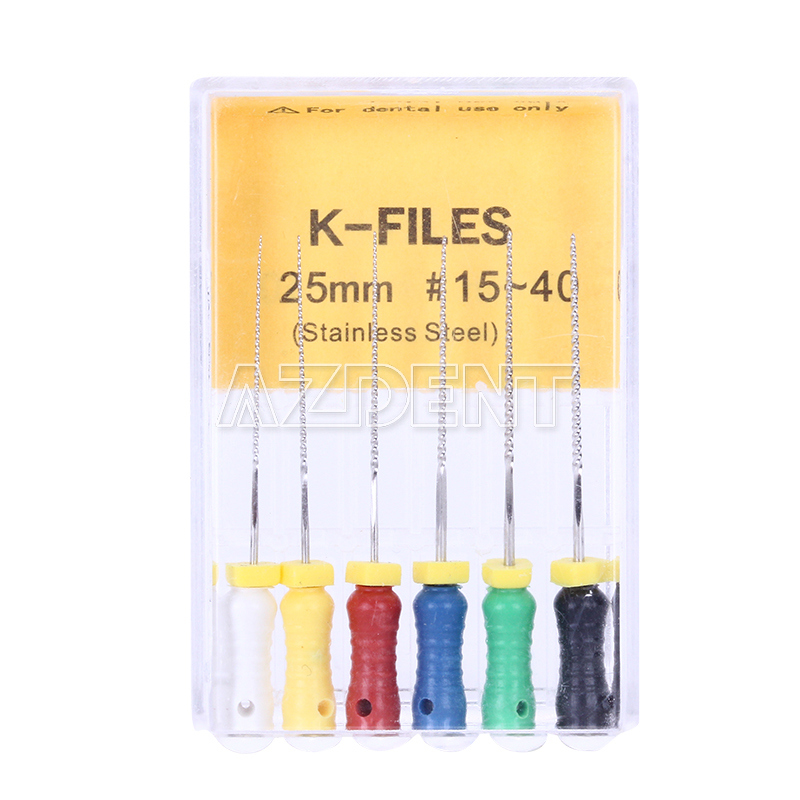 Dental Supllies Stainless Steel Flexible 15-40# 25mm Root Canal K-Files