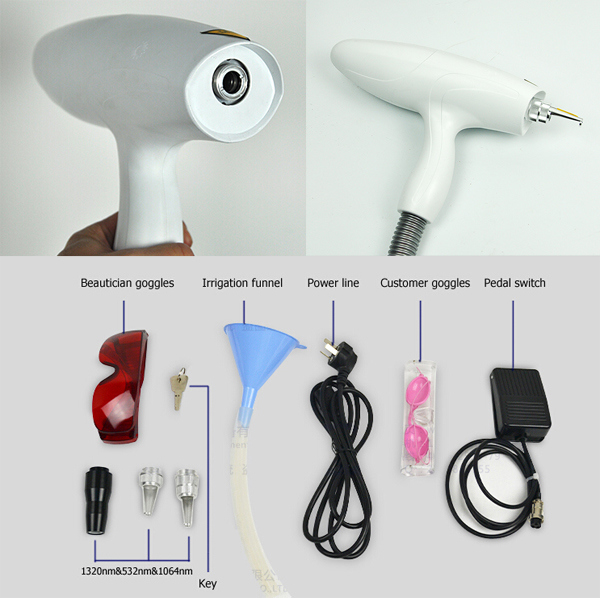 4.3 Inch Touch Screem Q Switch ND YAG Laser Machine with 3 Tips