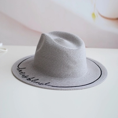 Custom Brim Fashion Summer Fedora Paper Straw Hat Women