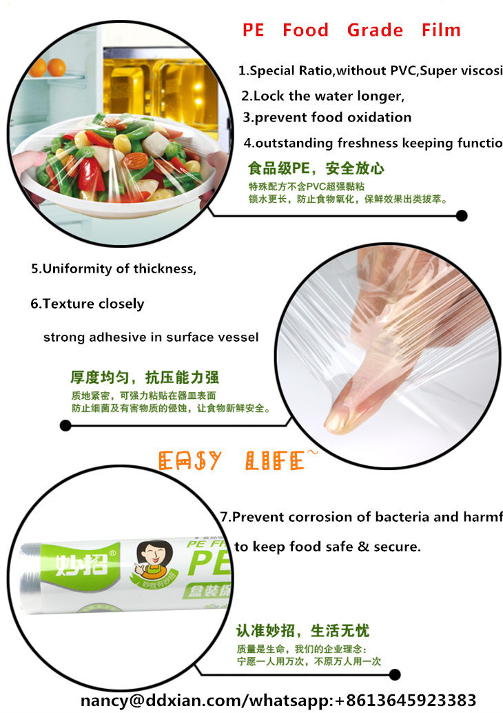 New Hot Sale China Factory Transparent Soft PE Cling Film