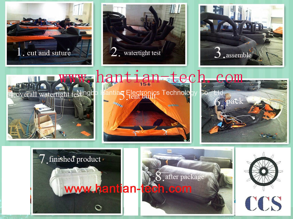 Gl/CCS Approved 15 Man Rubber Inflatable Marine Liferaft