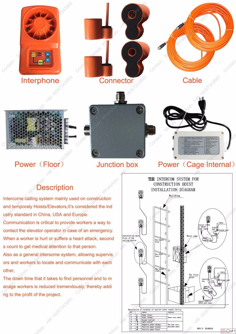 Construction Hoist Communication System