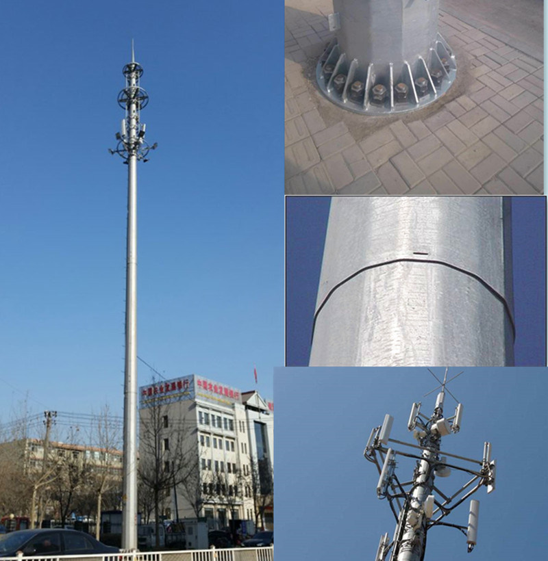 Monopole Tube Telecom Radar Steel Tower