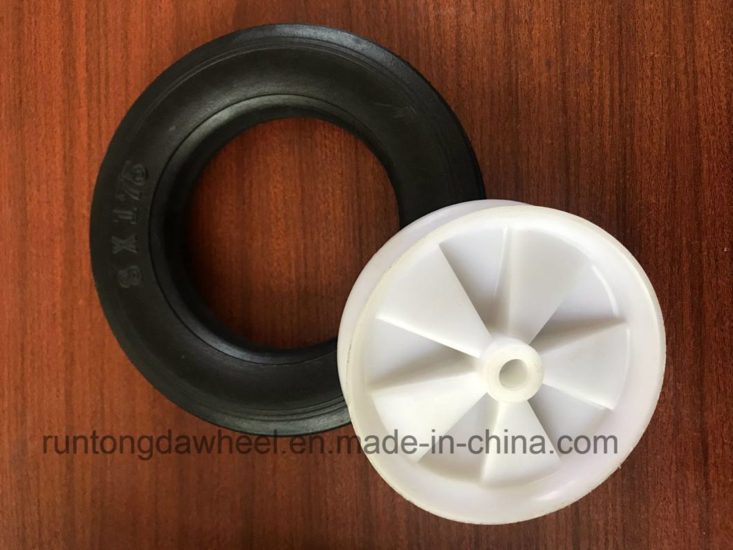 8X1.75 Rubber Solid Wheel with Plastic Hub