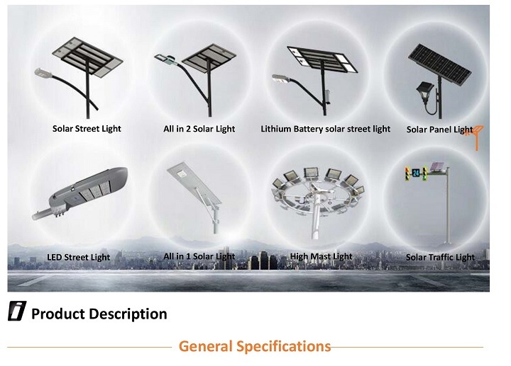 High Lumen Double Arm LED Solar Powered Street Light