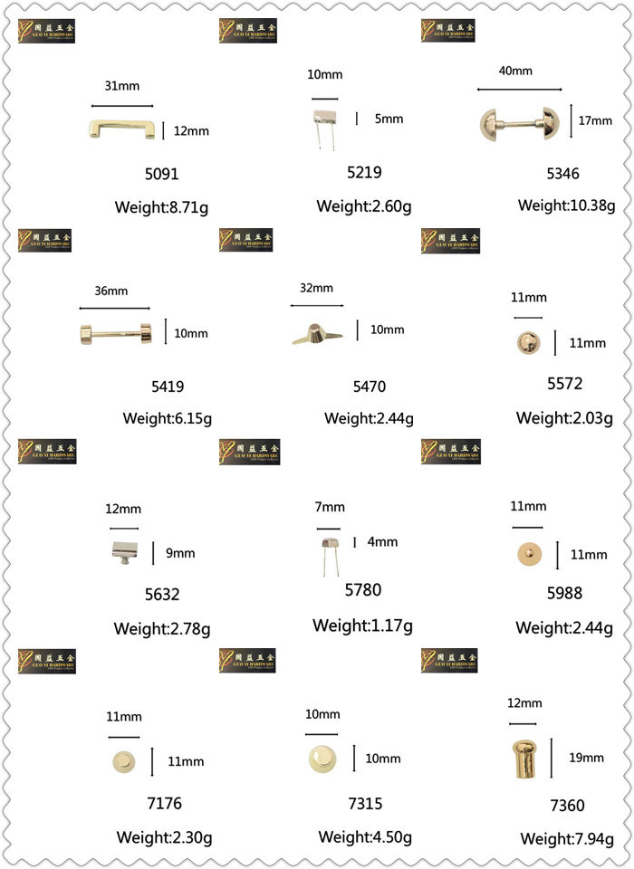 Gold Barbell Shape Accessories (5421)