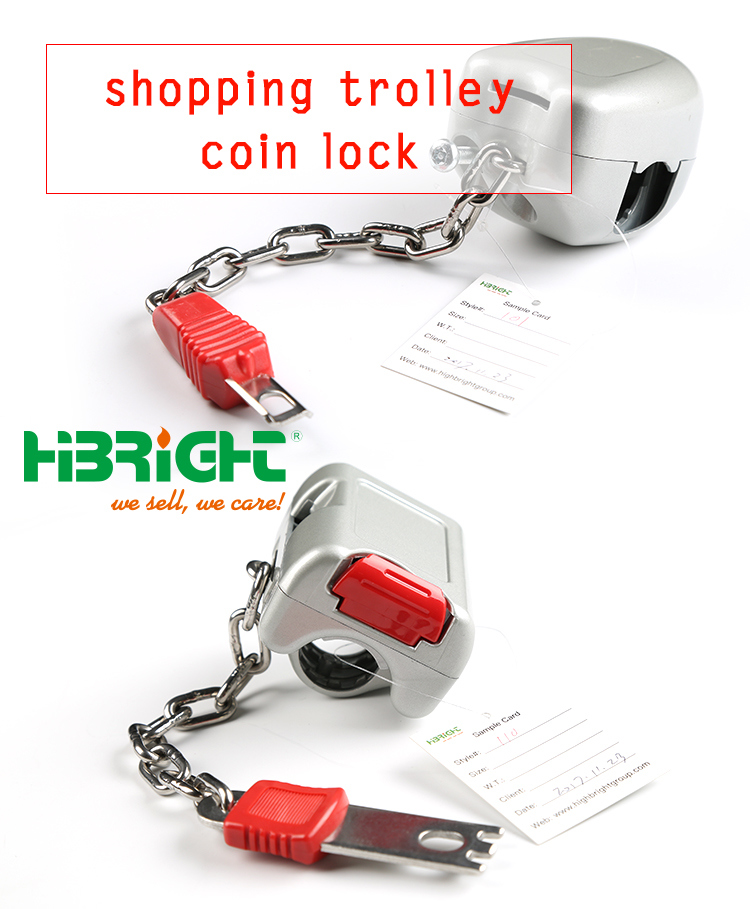 Durable Zinc Supermarket Shopping Cart Coin Lock