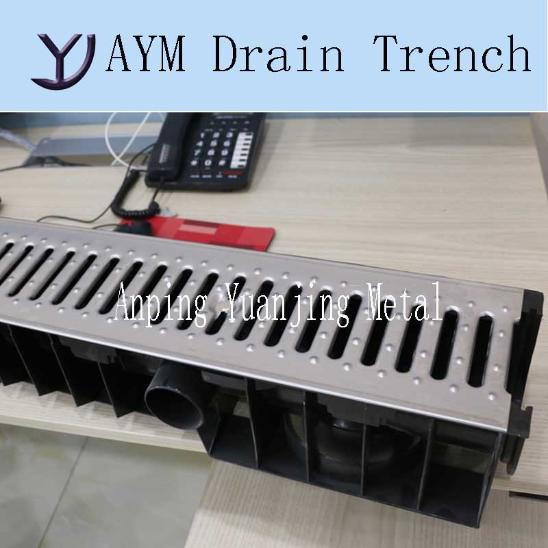 Plastic Drain Channel with Plastic Grating