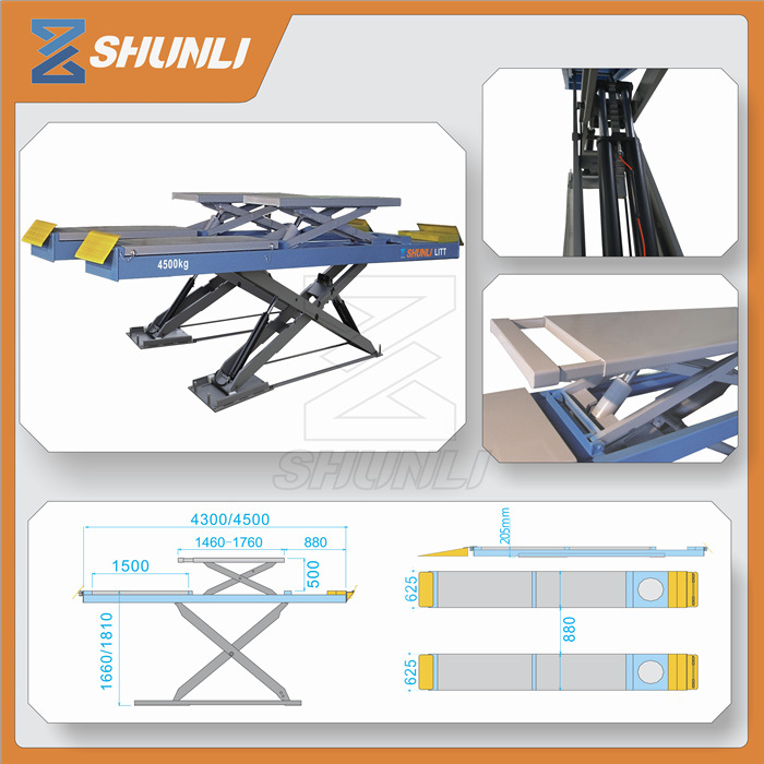 on Ground Double Level Scissor Lift for Four Wheel Alignment