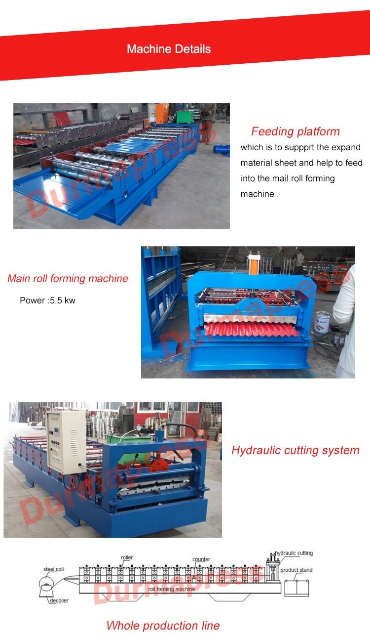 1100 Arc Bias Glazed Tile Roll Forming Machine From China