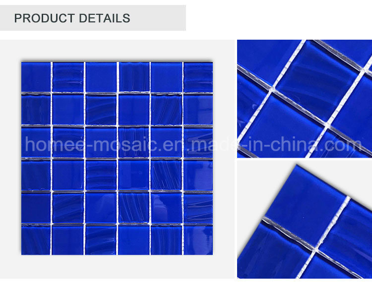 Popular OEM Pure Blue Waterproof Swimming Pool Tile Mosaic