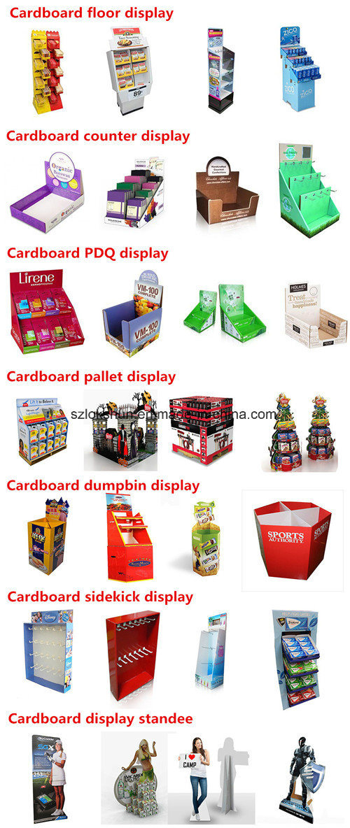 4c Offset Printing Walmart Cardboard Display with Hooks for Promotion Custom Pop Cardboard Retail Display