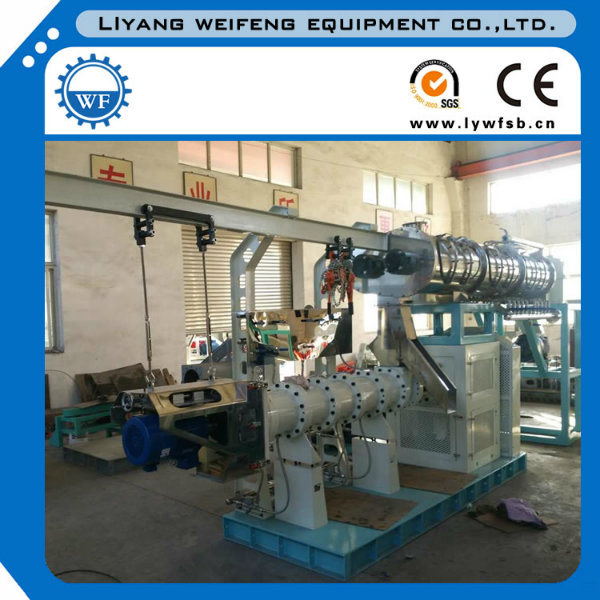 Twin Screw Wet Steam Fish Feed Mill Extruder, Bulking Machine