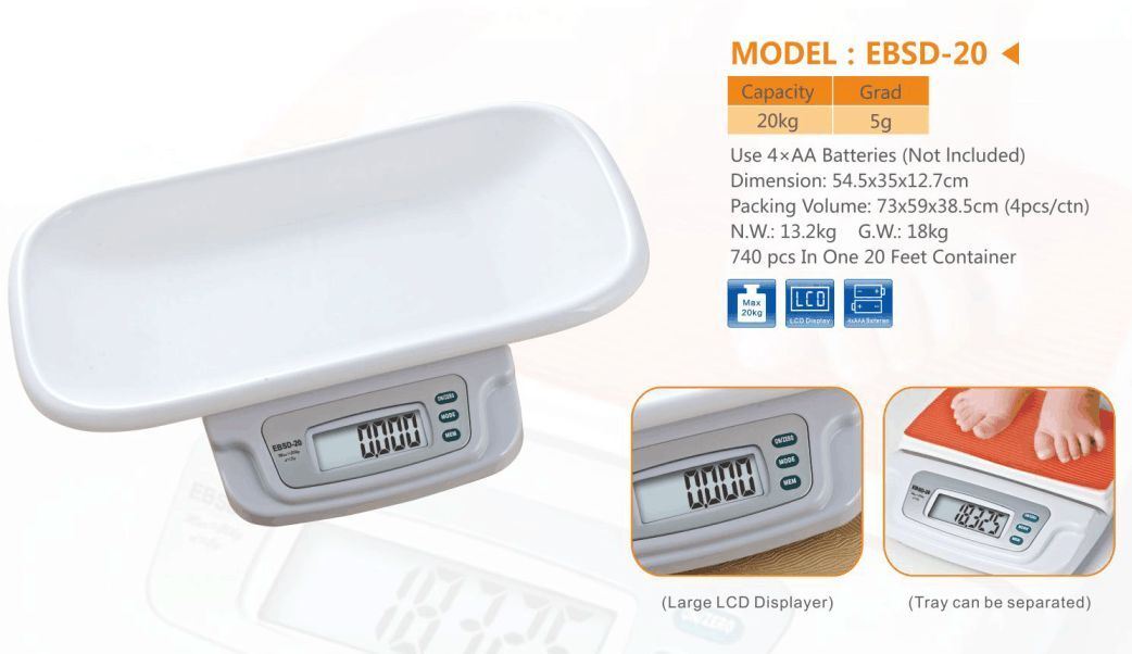 Baby Scale and Electronic Body Scale Both Use Baby Weight Scale Removable Tray When Baby Grow up Stand on Weight