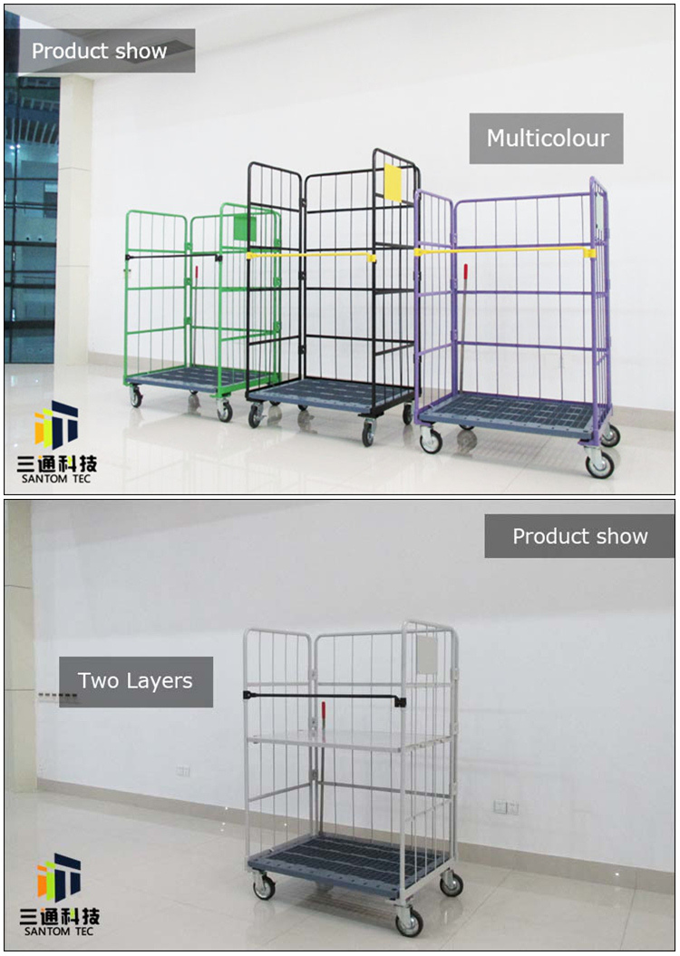 Supermarket Wire Mesh Roll Container Cage