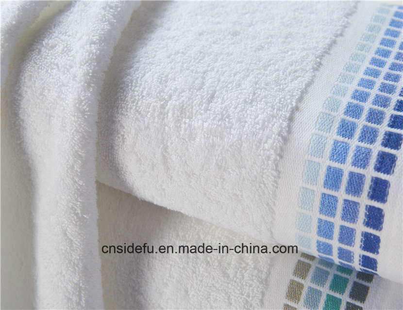 Yarn Dyed Dobby Design Luxury Hotel Combed Cotton Hand Towel Bath Towel Sets
