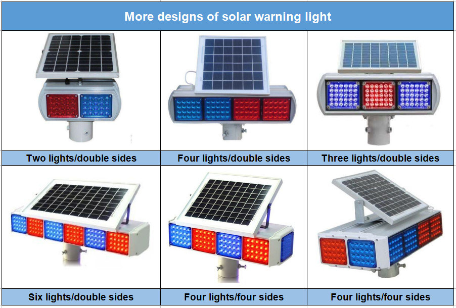 Solar Power LED Strobe Blinker Light / Warning Traffic Lamp