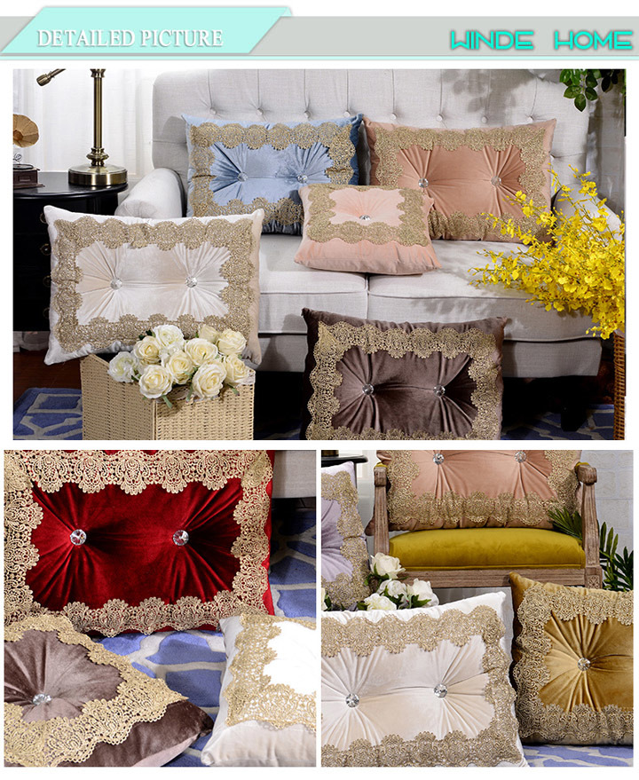 Luxury Decorative Velvet Throw Pillow Sofa and Couch Cushion Pillow