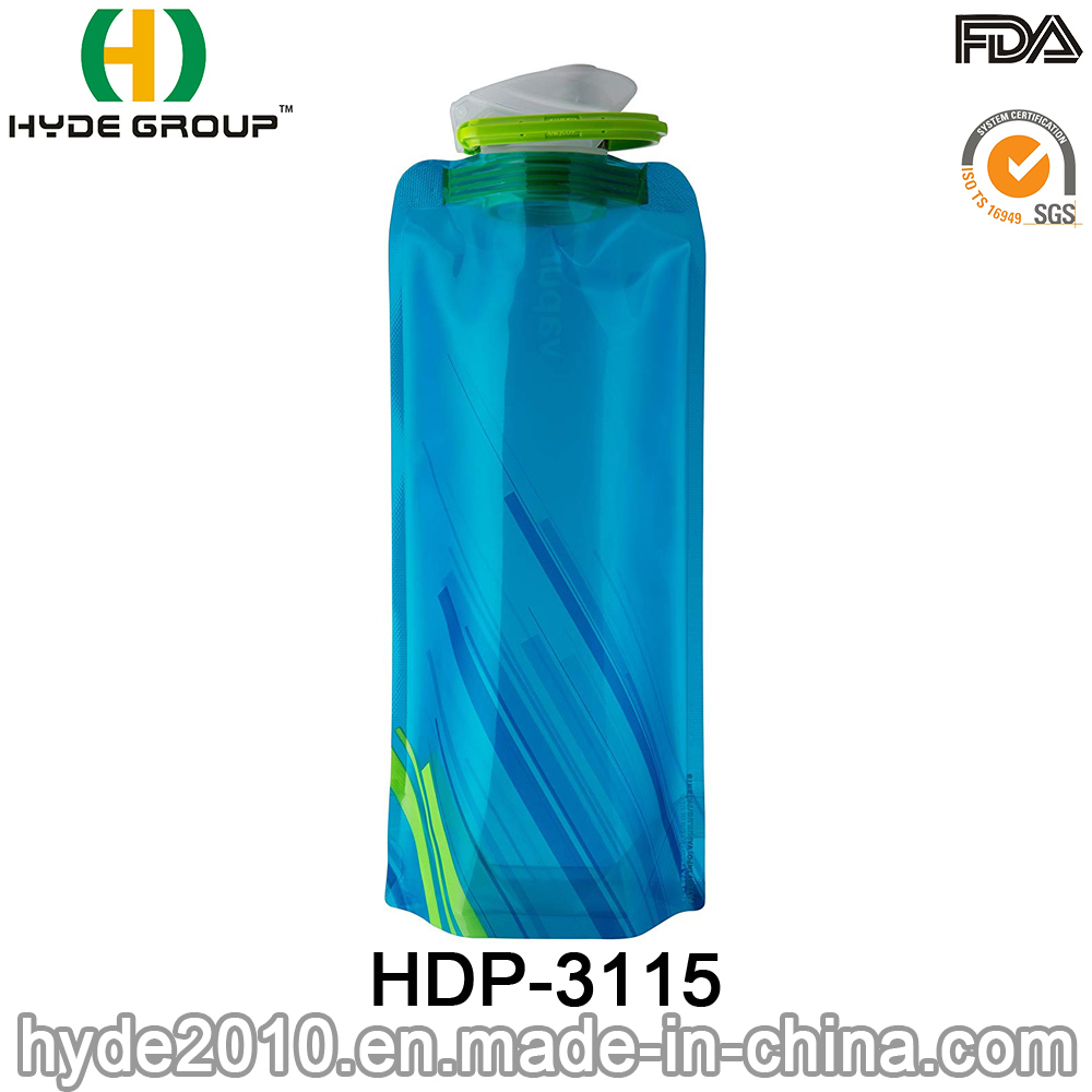 700ml Reusable Plastic Foldable Sport Water Bottle with FDA Approval (HDP-3115)