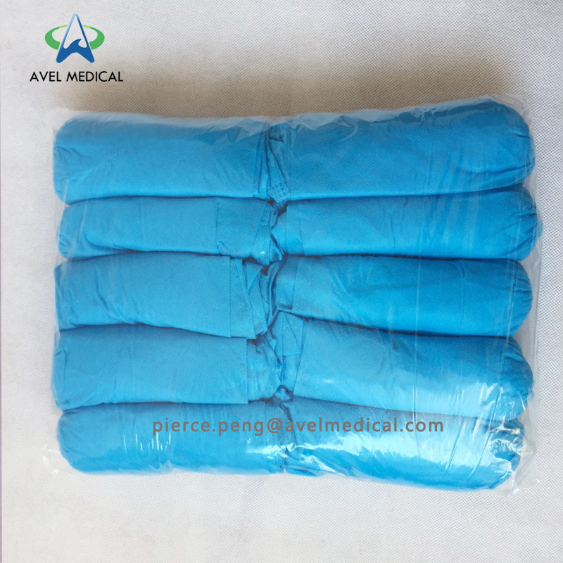 Disposable Medical Nonwoven Shoe Cover in blue