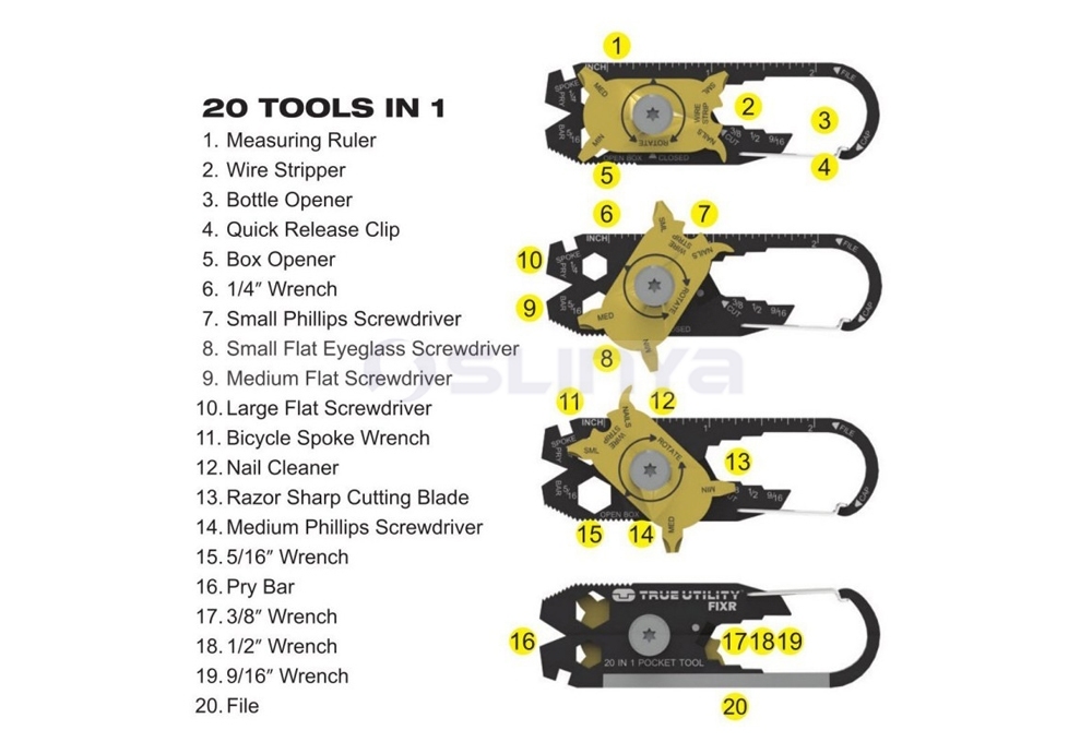 New Mini EDC 20 in 1 Multifunction Key Tool