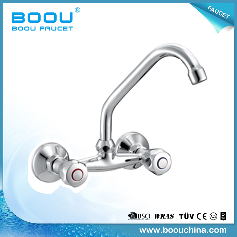 (BQ5328-7) Boou Double Handles Brass Kitchen Room Faucets