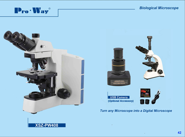 Professional Trinocular Compound Siedentopf Biological Microscope (XSZ-PW408)