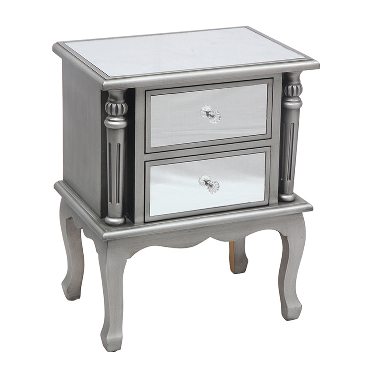 Silver Coast Mirrored End Table