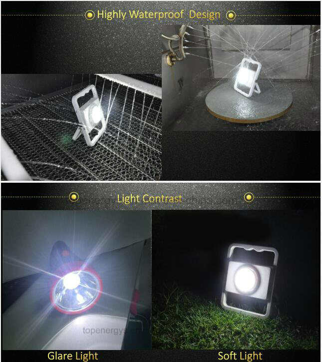 Portable Rechargeable Flood Light 10W with Sos Mode Outdoors Camping Emergency Light