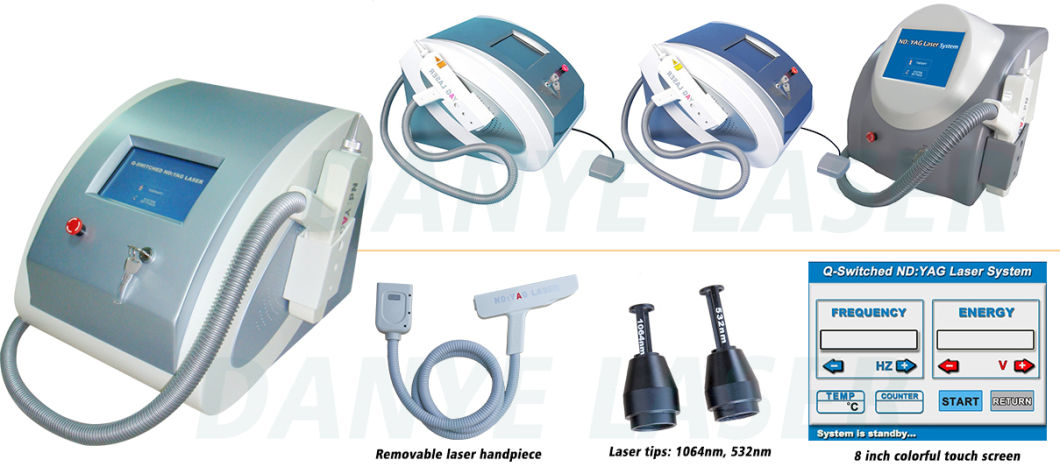 Portable Q Switched ND YAG Laser Tattoo Removal Machine for Body Tattoo, Eyebrow, Lipline Removal