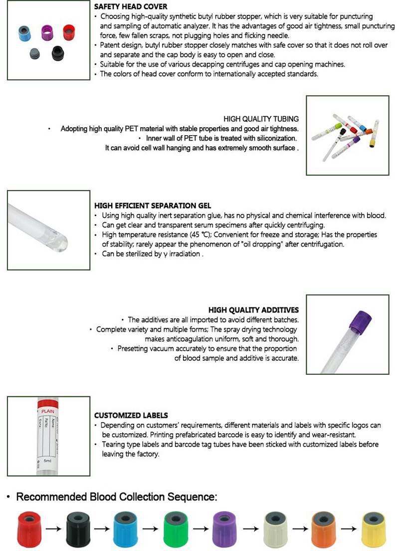 Gray Color Blood Tube with Glucose Type