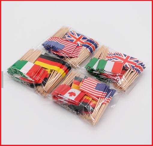 Mini Paper Flag with Stick, Paper Toothpick Flag, Small Flag, National Toothpick Flag