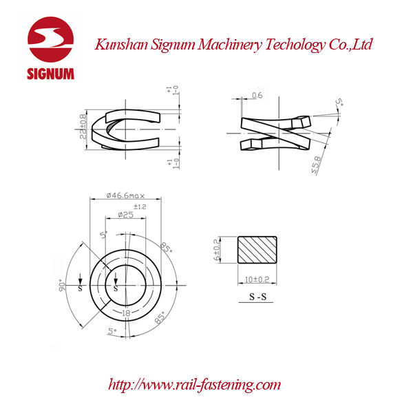 Fe6 Spring Washer for Railway Fastenings