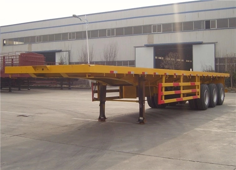 China New 3 Axle Container Flatbed Semi Trailer for Sale