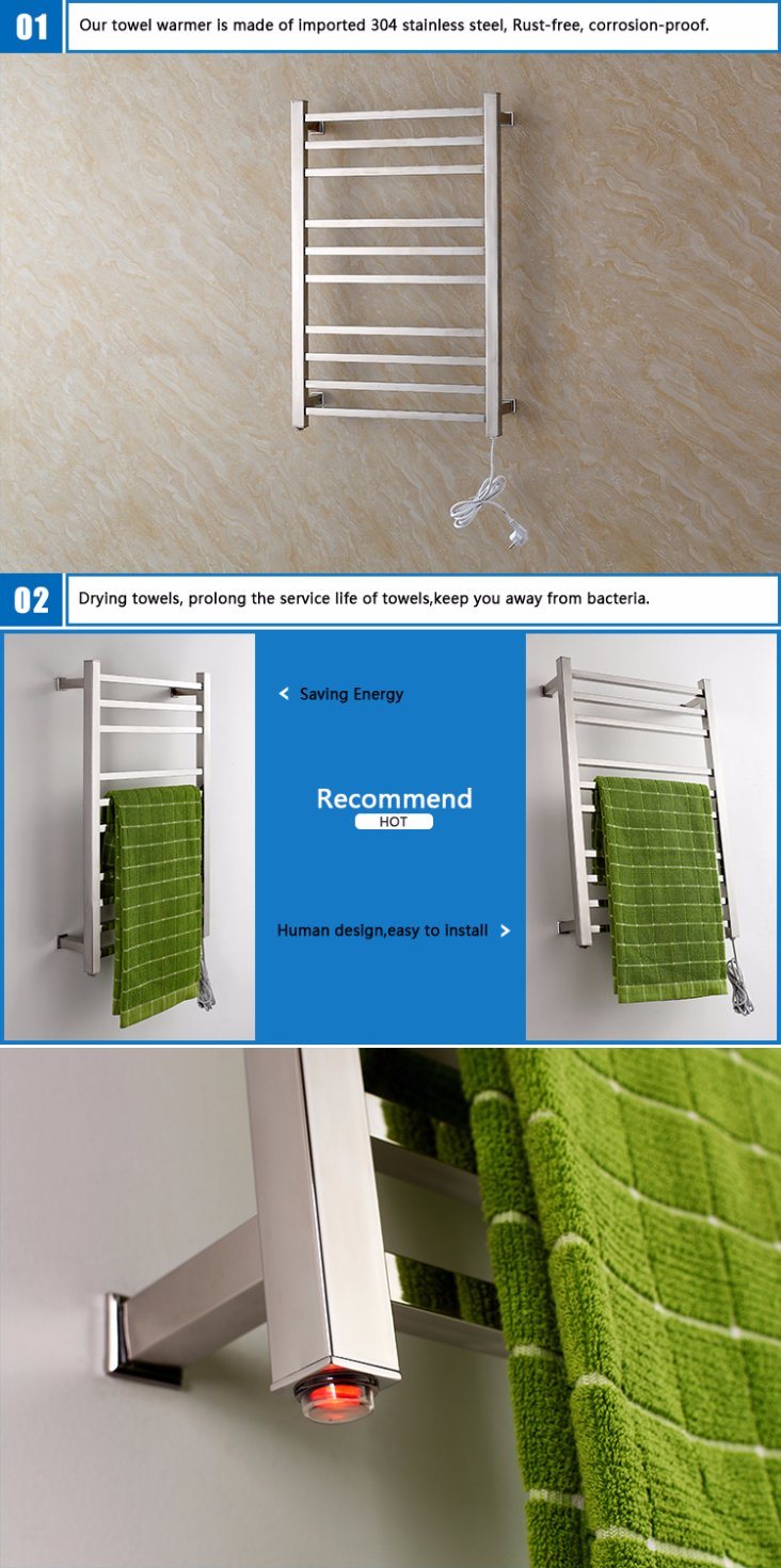 High Quality Electric Towel Dryer Rack for Household Using with Square Tube