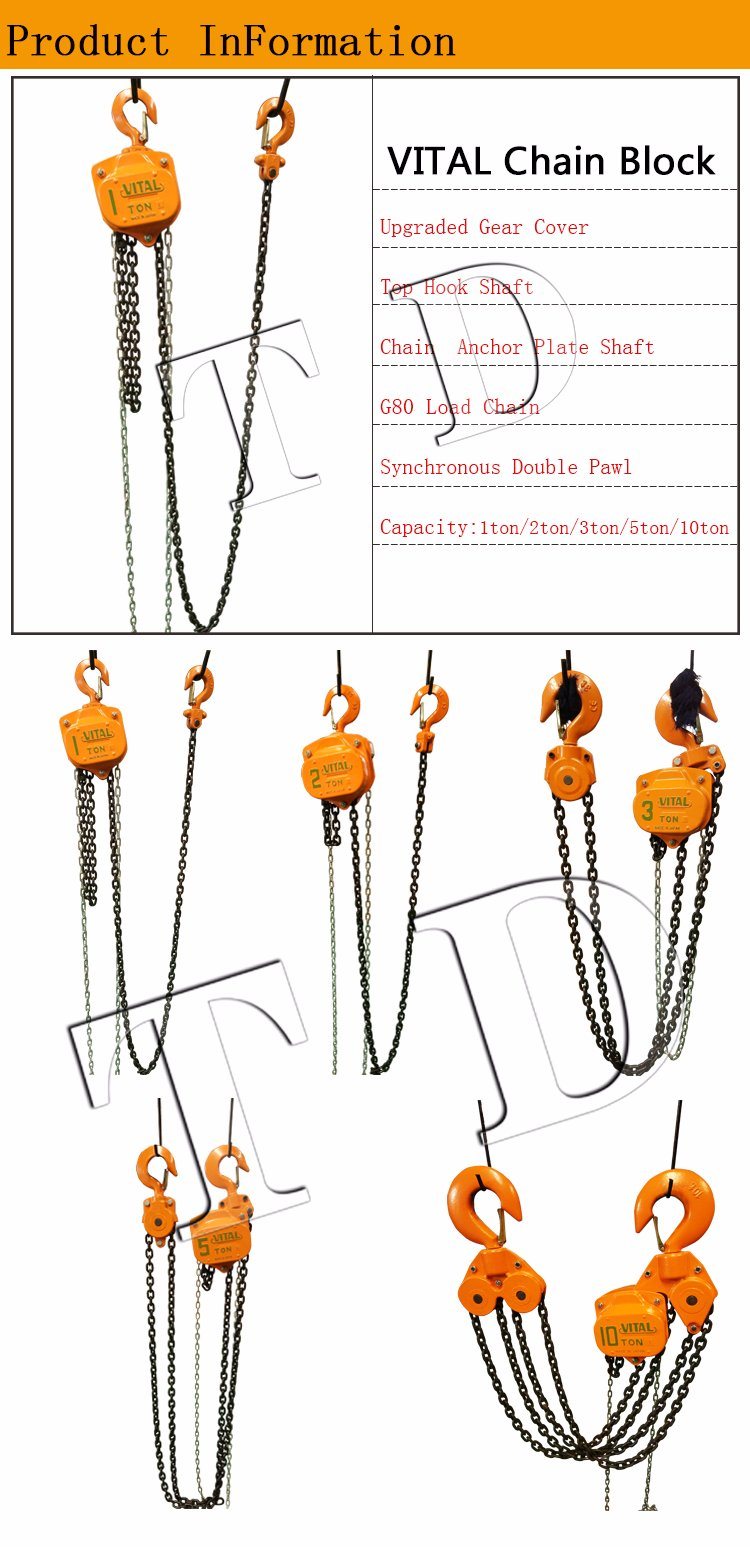 Manufacturer 1 Ton 2 Ton Manual Chain Block 3 Meters Chain Block