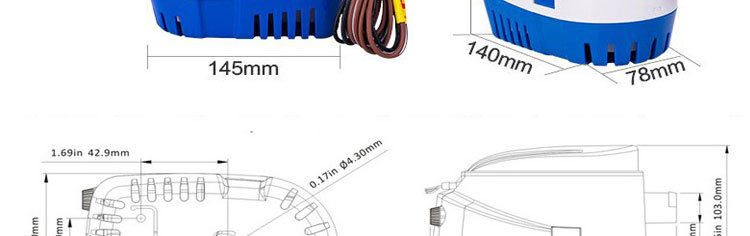 Automatic Bilge Pump 12V24V Ballest Pump Marine Yacht Pump