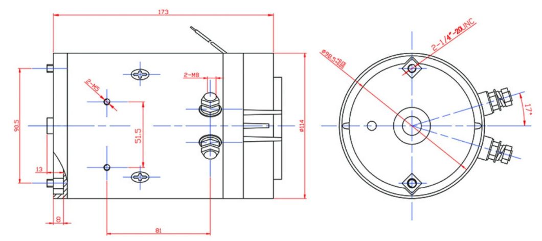 Customized 24V 2.5kw Hydraulic Micro DC Motor for Fixed Boarding Bridges