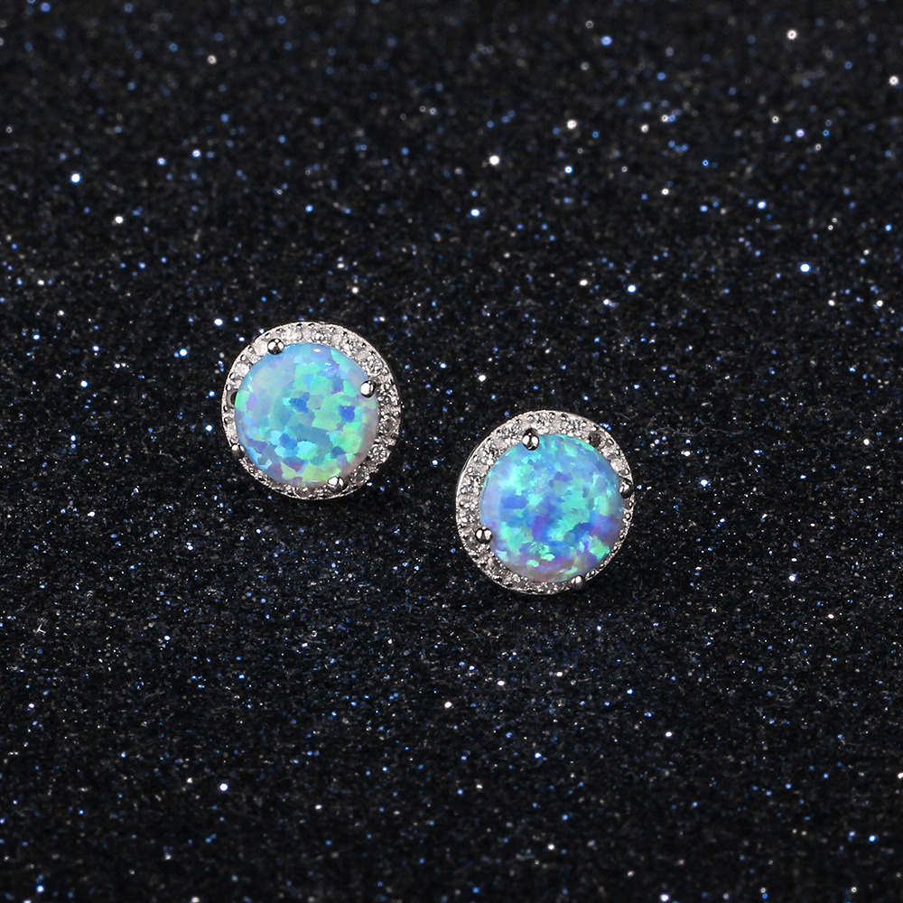 Fashion Opal Earring for Woman with AAA CZ Hot Sale 925 Silver Earring (559754279732)