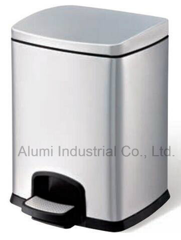 Stainless Steel 5L 12L Square Pedal Waste Bin for Hotel