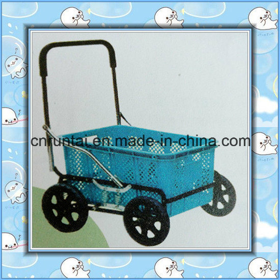 Plastic Tray Steel Frame Shopping Cart